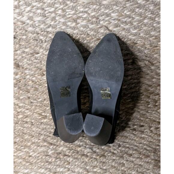 Bohme Black Suede Ankle Booties Point Toe Size 8.5 Block Heel Boots - Picture 6 of 7